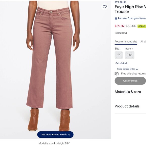 Faye High Rise Wide Leg Regular Inseam Trouser - Picture 1 of 3